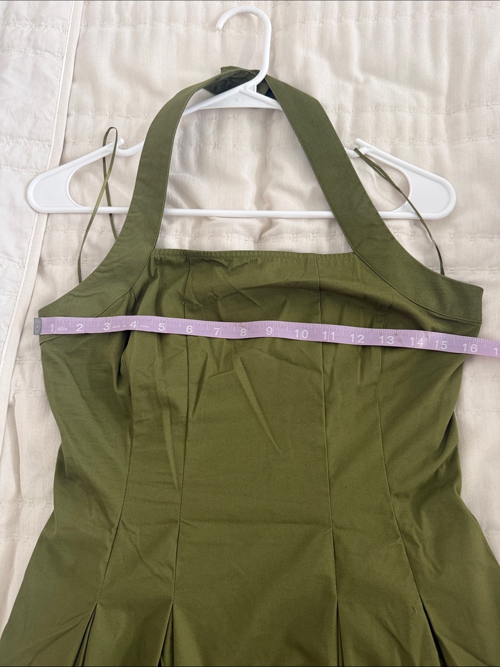 Abercrombie & Fitch Olive Green Halter Midi Dress - Picture 8 of 9